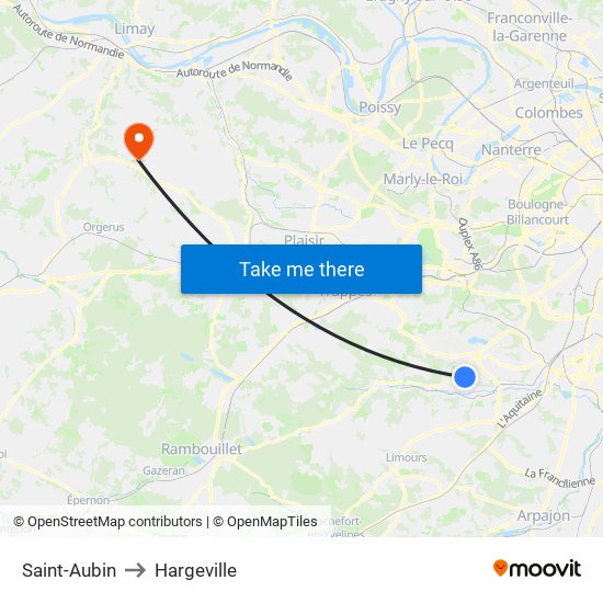 Saint-Aubin to Hargeville map