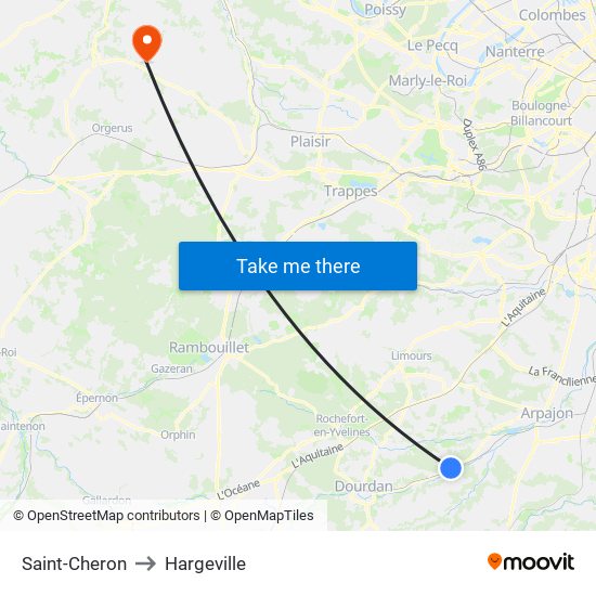 Saint-Cheron to Hargeville map