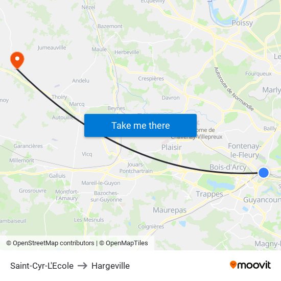 Saint-Cyr-L'Ecole to Hargeville map