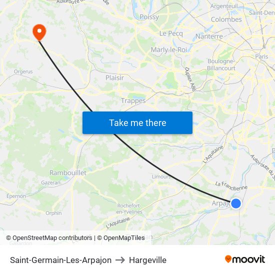 Saint-Germain-Les-Arpajon to Hargeville map