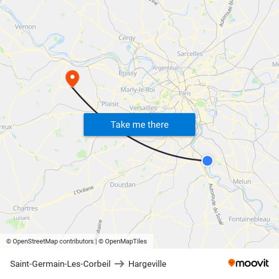 Saint-Germain-Les-Corbeil to Hargeville map