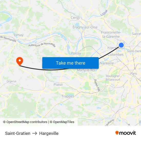 Saint-Gratien to Hargeville map