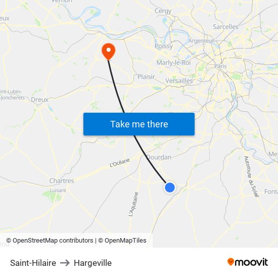 Saint-Hilaire to Hargeville map
