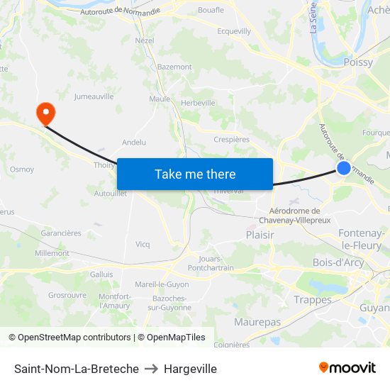 Saint-Nom-La-Breteche to Hargeville map