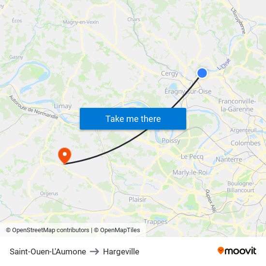 Saint-Ouen-L'Aumone to Hargeville map