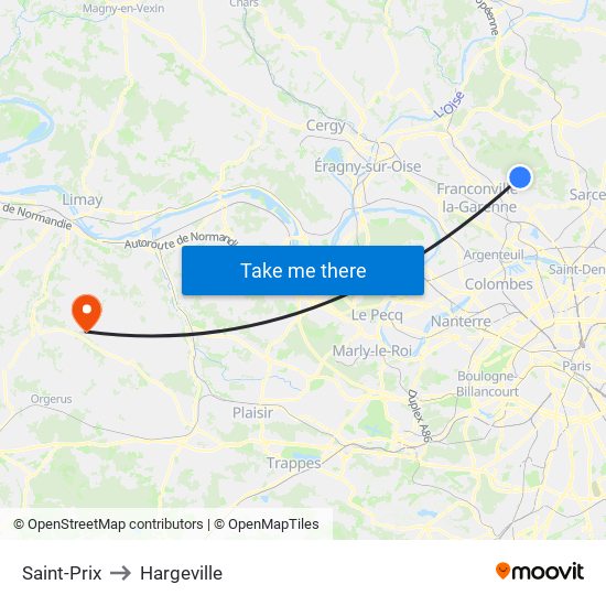 Saint-Prix to Hargeville map