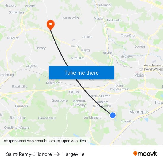 Saint-Remy-L'Honore to Hargeville map