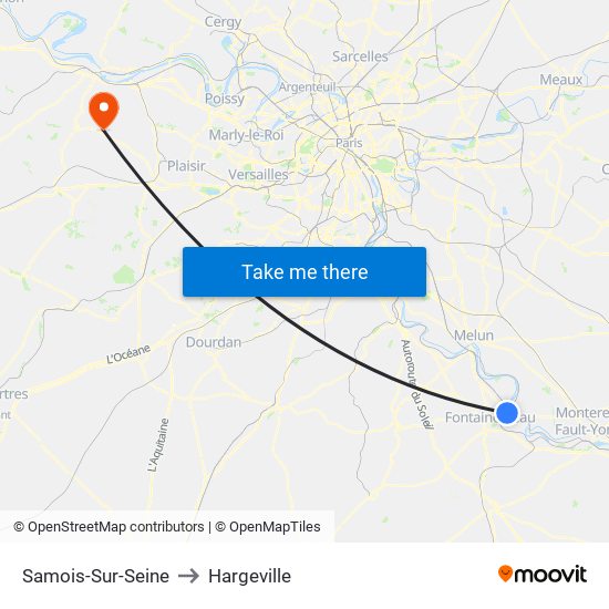 Samois-Sur-Seine to Hargeville map
