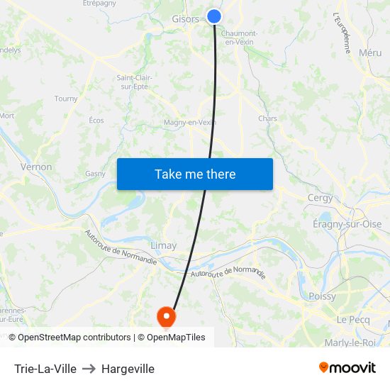 Trie-La-Ville to Hargeville map