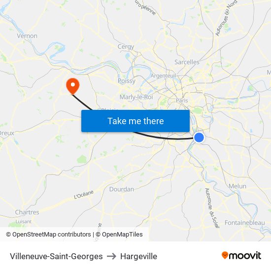 Villeneuve-Saint-Georges to Hargeville map