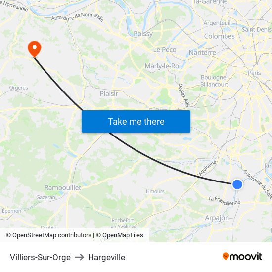 Villiers-Sur-Orge to Hargeville map