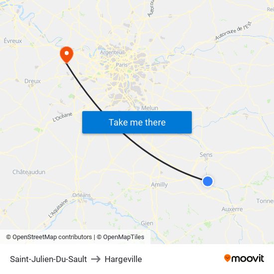Saint-Julien-Du-Sault to Hargeville map