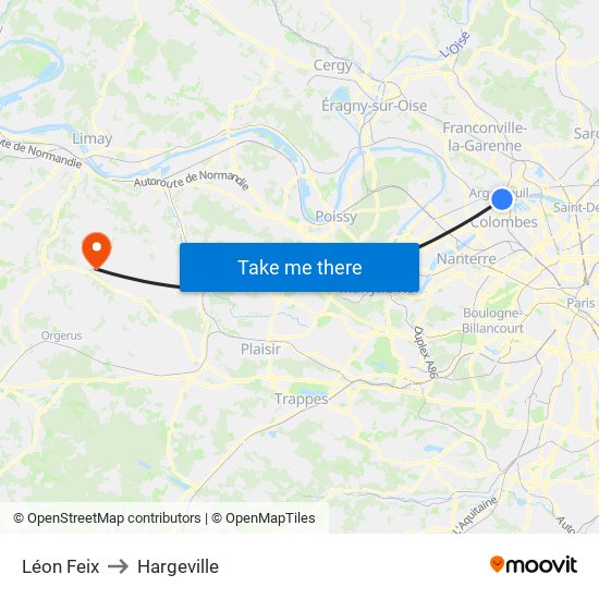 Léon Feix to Hargeville map