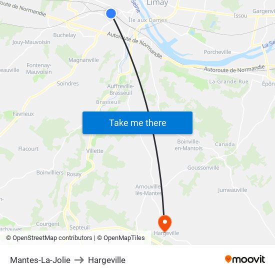 Mantes-La-Jolie to Hargeville map