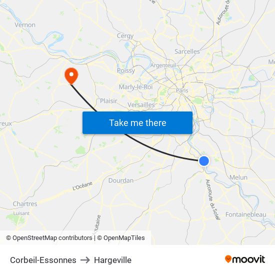 Corbeil-Essonnes to Hargeville map