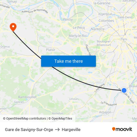 Gare de Savigny-Sur-Orge to Hargeville map