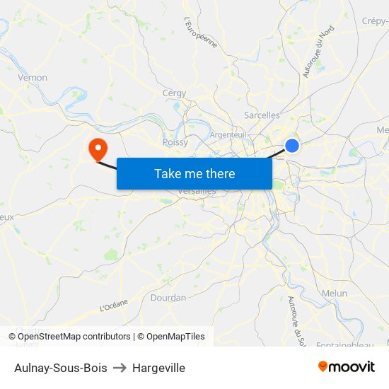 Aulnay-Sous-Bois to Hargeville map