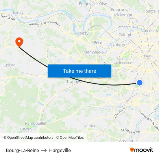 Bourg-La-Reine to Hargeville map