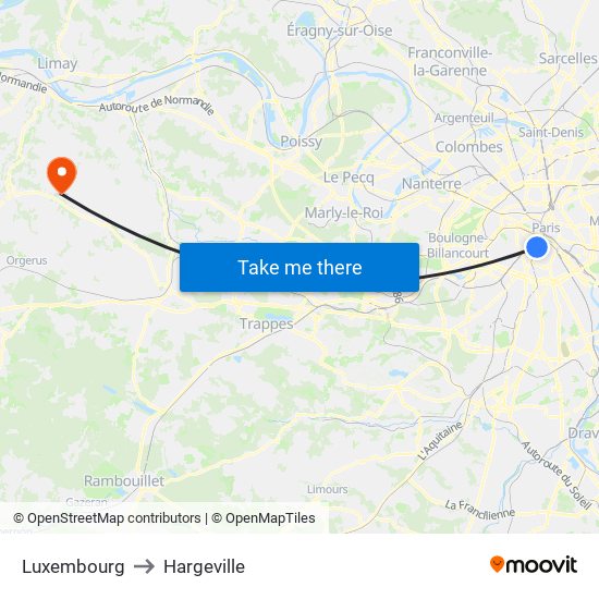Luxembourg to Hargeville map