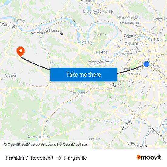Franklin D. Roosevelt to Hargeville map