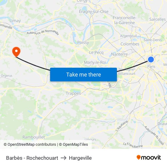 Barbès - Rochechouart to Hargeville map