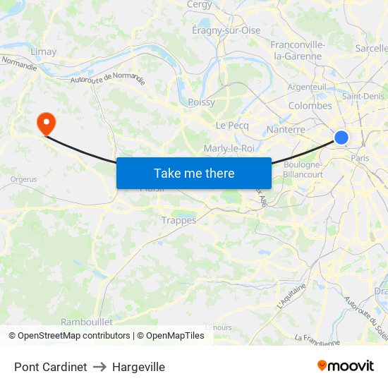 Pont Cardinet to Hargeville map