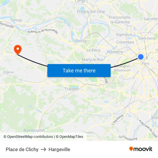 Place de Clichy to Hargeville map