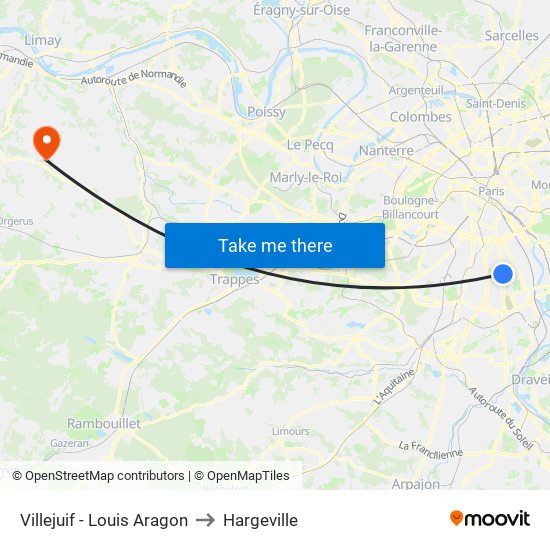 Villejuif - Louis Aragon to Hargeville map