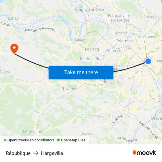 République to Hargeville map