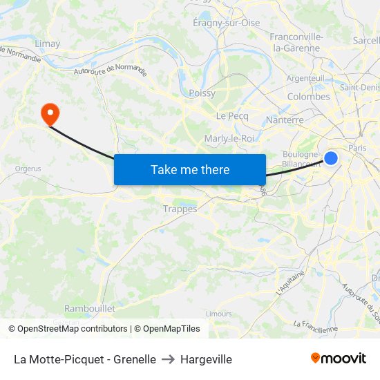 La Motte-Picquet - Grenelle to Hargeville map