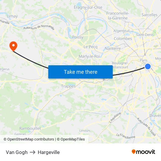 Van Gogh to Hargeville map
