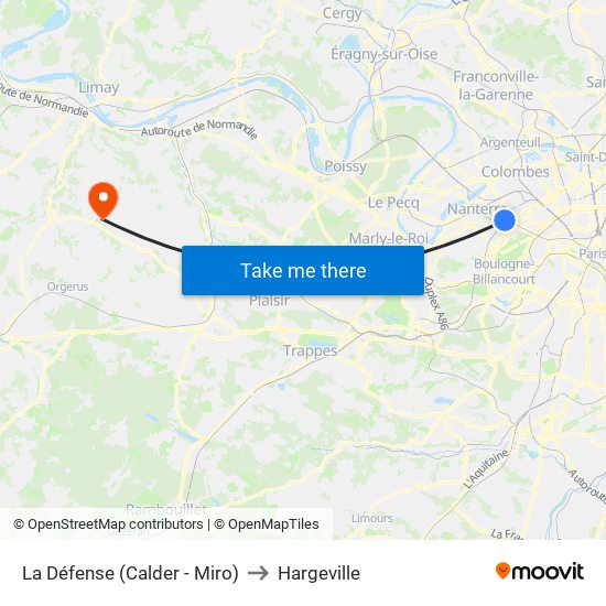 La Défense (Calder - Miro) to Hargeville map