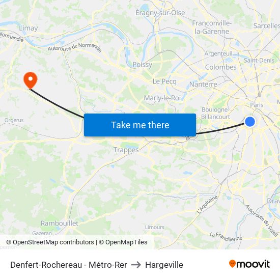 Denfert-Rochereau - Métro-Rer to Hargeville map