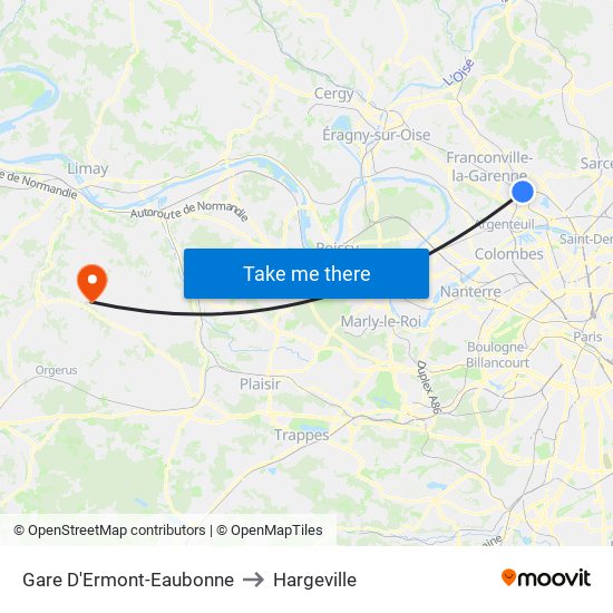 Gare D'Ermont-Eaubonne to Hargeville map
