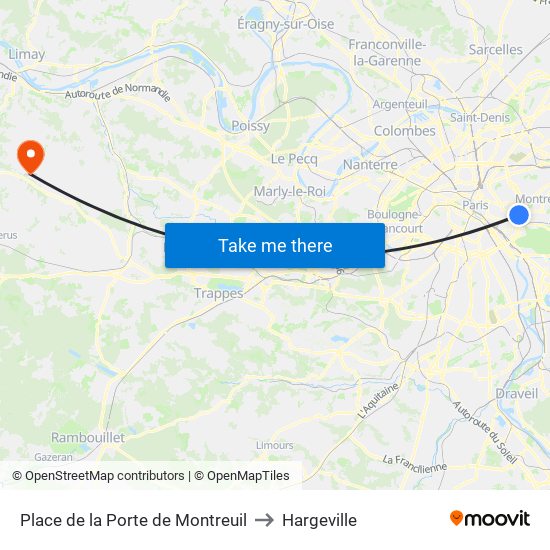Place de la Porte de Montreuil to Hargeville map