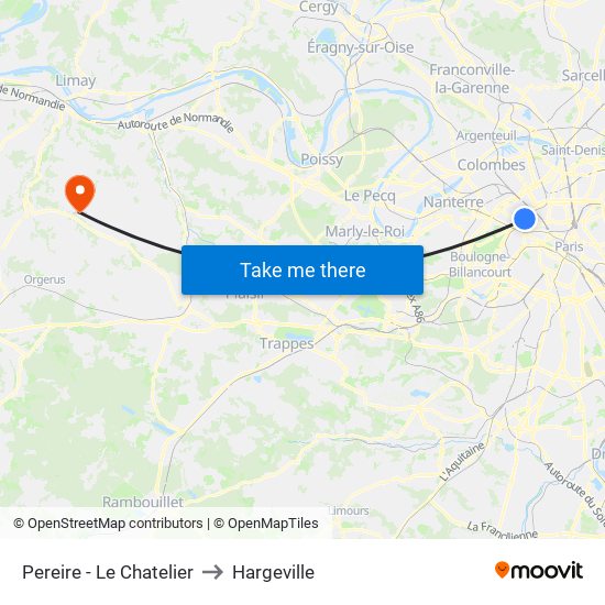 Pereire - Le Chatelier to Hargeville map
