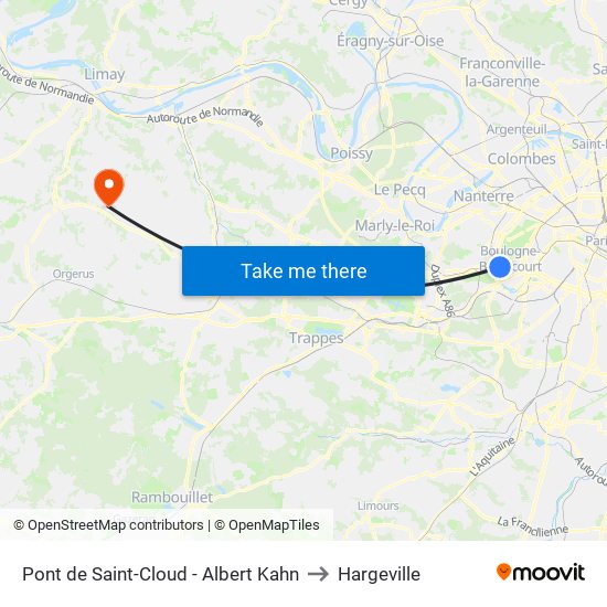 Pont de Saint-Cloud - Albert Kahn to Hargeville map