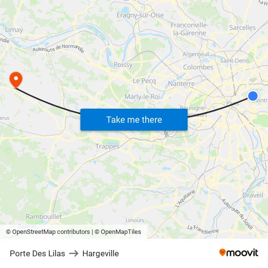 Porte Des Lilas to Hargeville map