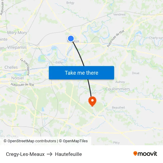Cregy-Les-Meaux to Hautefeuille map