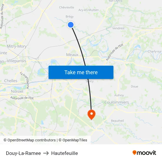 Douy-La-Ramee to Hautefeuille map