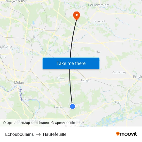 Echouboulains to Hautefeuille map