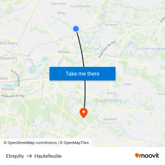 Etrepilly to Hautefeuille map
