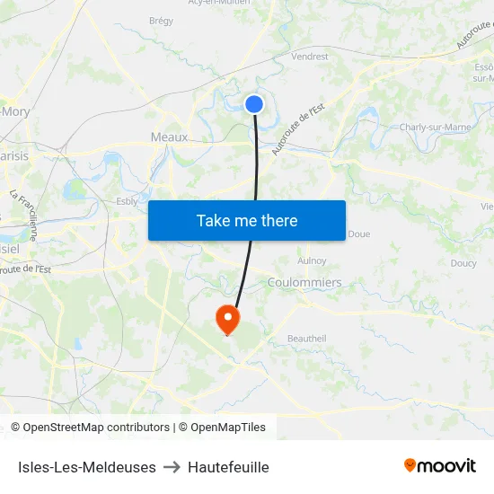 Isles-Les-Meldeuses to Hautefeuille map