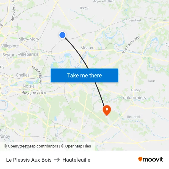 Le Plessis-Aux-Bois to Hautefeuille map