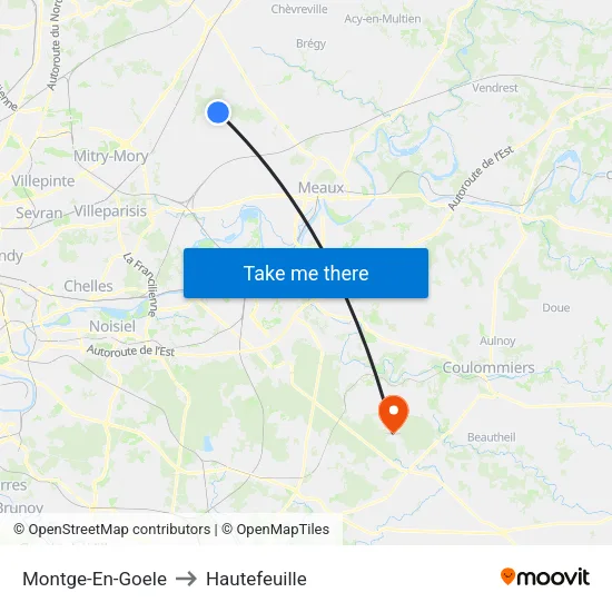 Montge-En-Goele to Hautefeuille map