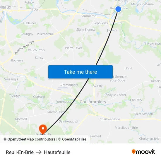 Reuil-En-Brie to Hautefeuille map