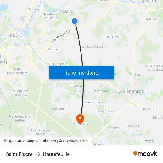 Saint-Fiacre to Hautefeuille map