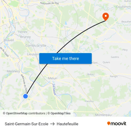 Saint-Germain-Sur-Ecole to Hautefeuille map