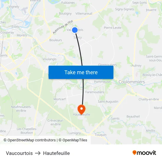 Vaucourtois to Hautefeuille map