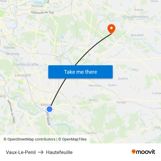Vaux-Le-Penil to Hautefeuille map